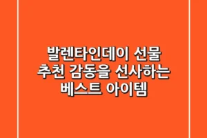 발렌타인데이 선물 추천 감동을 선사하는 베스트 아이템