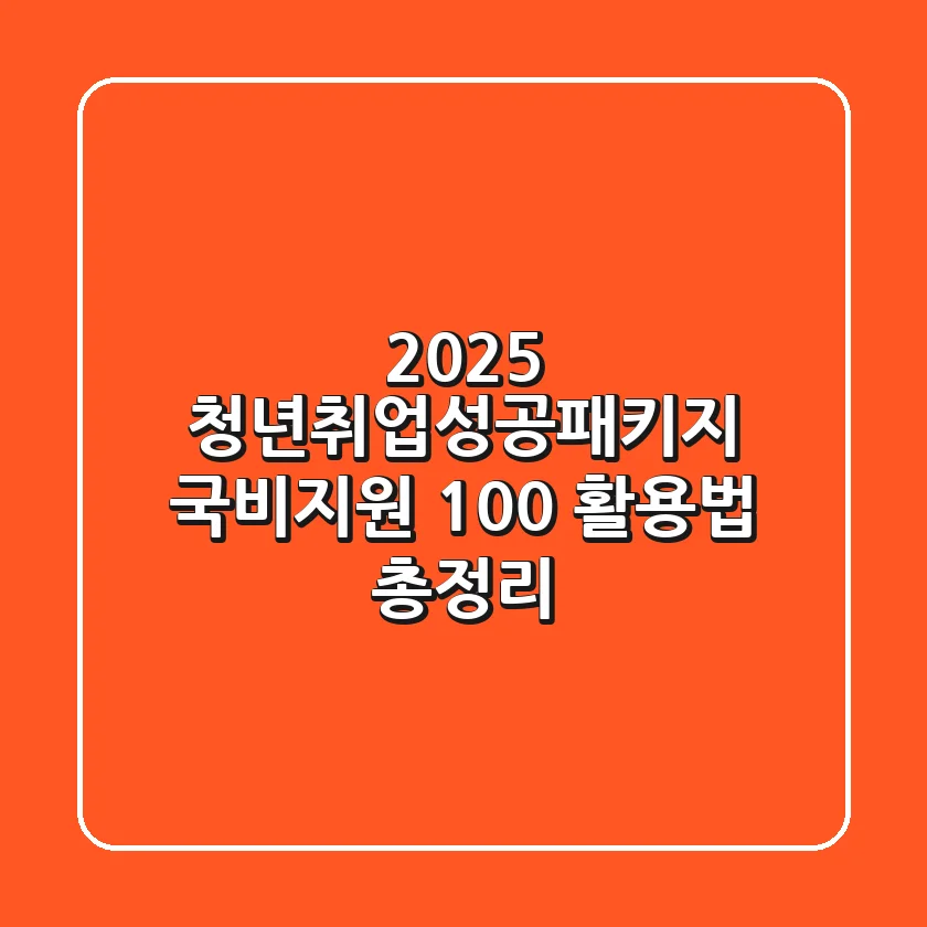 2025 청년취업성공패키지, 국비지원 100% 활용법 총정리!