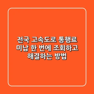 전국 고속도로 통행료 미납 한 번에 조회하고 해결하는 방법
