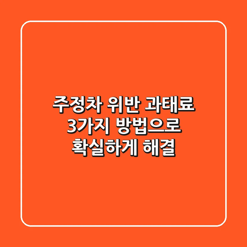주정차 위반 과태료, 3가지 방법으로 확실하게 해결!