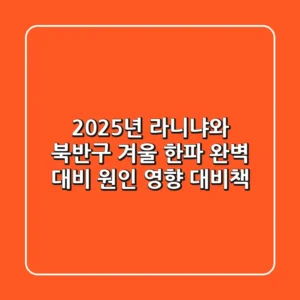 2025년 라니냐와 북반구 겨울 한파 완벽 대비: 원인, 영향, 대비책