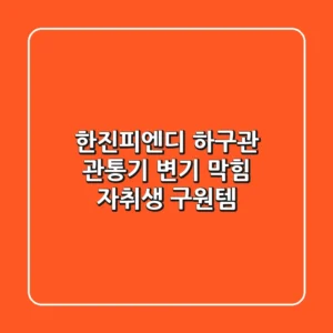 한진피엔디 하구관 관통기: 변기 막힘, 자취생 구원템!🚽🛠️