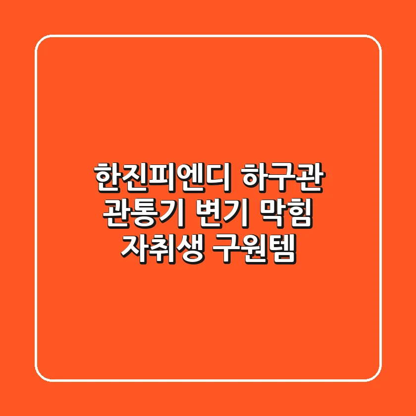 한진피엔디 하구관 관통기: 변기 막힘, 자취생 구원템!🚽🛠️