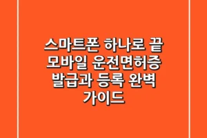 스마트폰 하나로 끝! 모바일 운전면허증 발급과 등록 완벽 가이드