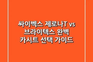 싸이벡스 제로나T vs 브라이텍스: 완벽 카시트 선택 가이드