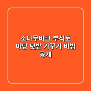 소나무바크 & 부식토 마당 텃밭 가꾸기 비법 공개!