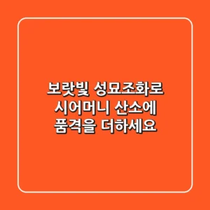 보랏빛 성묘조화로 시어머니 산소에 품격을 더하세요