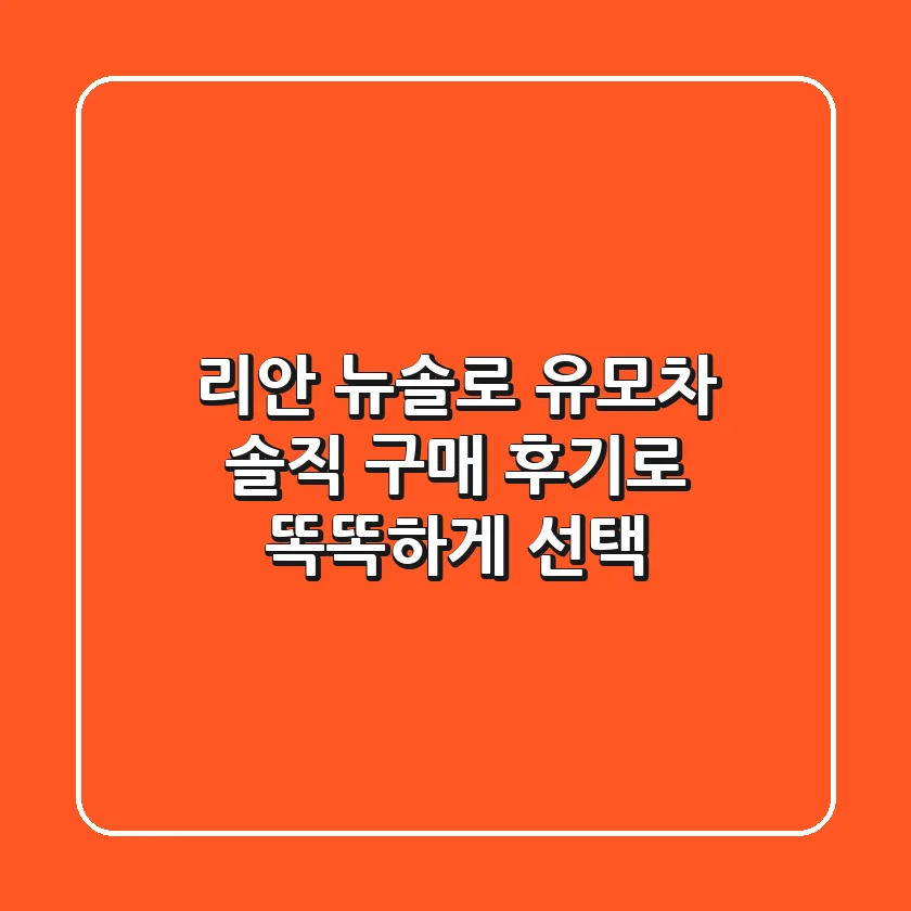 리안 뉴솔로 유모차: 솔직 구매 후기로 똑똑하게 선택!
