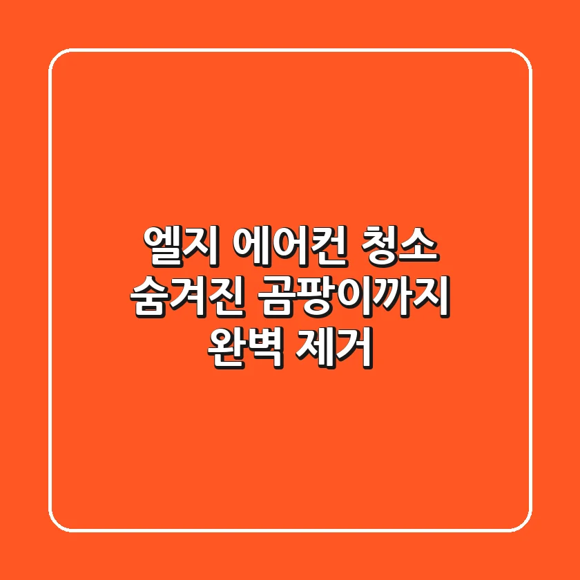 엘지 에어컨 청소, 숨겨진 곰팡이까지 완벽 제거!