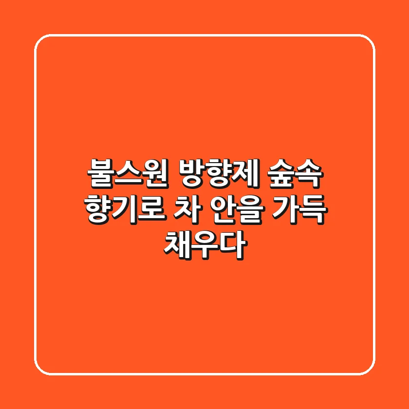 불스원 방향제: 숲속 향기로 차 안을 가득 채우다