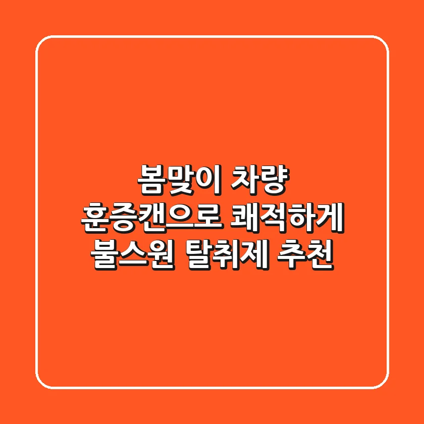 봄맞이 차량 훈증캔으로 쾌적하게! 불스원 탈취제 추천
