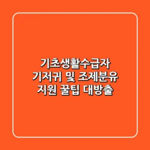 기초생활수급자 기저귀 및 조제분유 지원: 꿀팁 대방출!