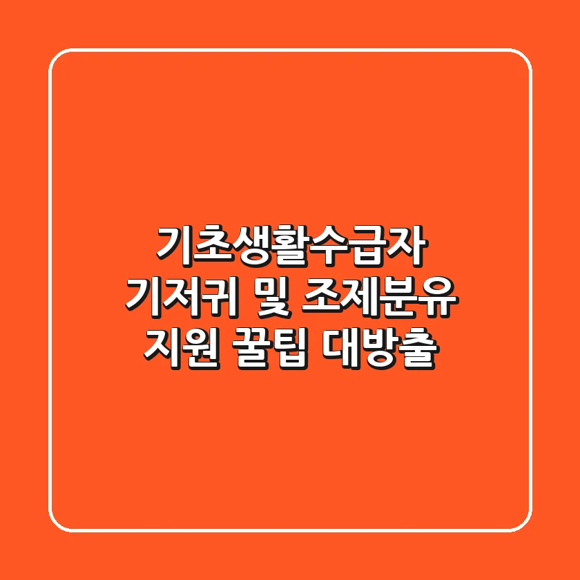 기초생활수급자 기저귀 및 조제분유 지원: 꿀팁 대방출!