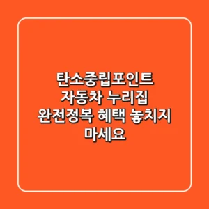 탄소중립포인트, 자동차, 누리집 완전정복! 혜택 놓치지 마세요!