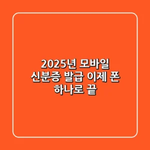 2025년 모바일 신분증 발급, 이제 폰 하나로 끝!