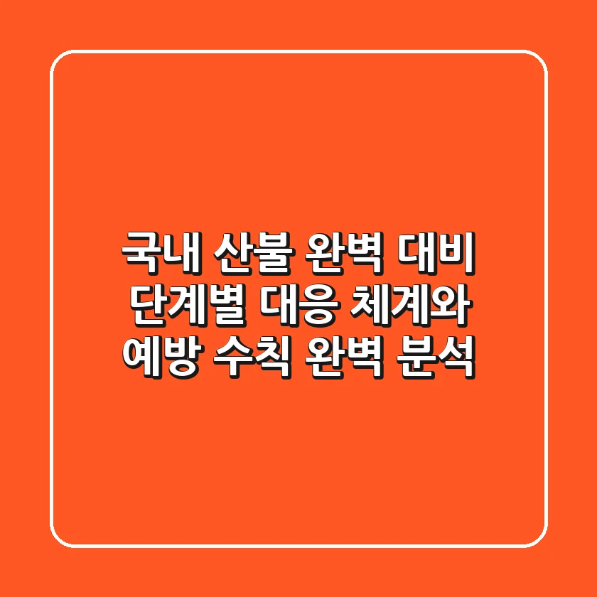 국내 산불 완벽 대비: 단계별 대응 체계와 예방 수칙 완벽 분석