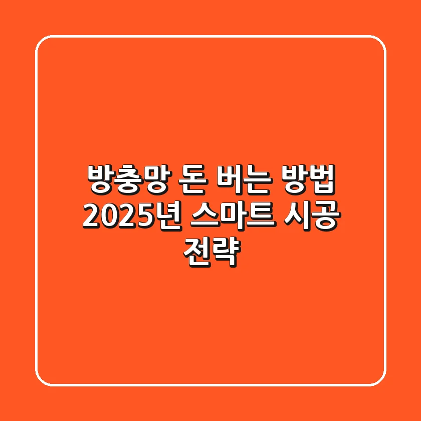 방충망, 돈 버는 방법? 2025년 스마트 시공 전략!