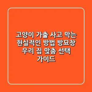 고양이 가출 사고 막는 현실적인 방법, 방묘창 우리 집 맞춤 선택 가이드