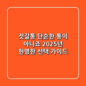 젓갈통, 단순한 통이 아니죠! 2025년 현명한 선택 가이드