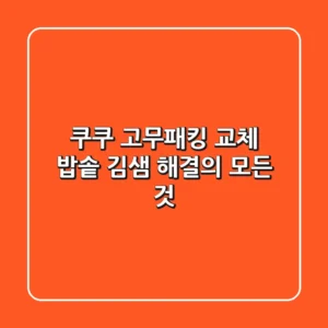 쿠쿠 고무패킹 교체, 밥솥 김샘 해결의 모든 것!