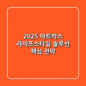 2025 아트박스, 라이프스타일 솔루션 핵심 전략!