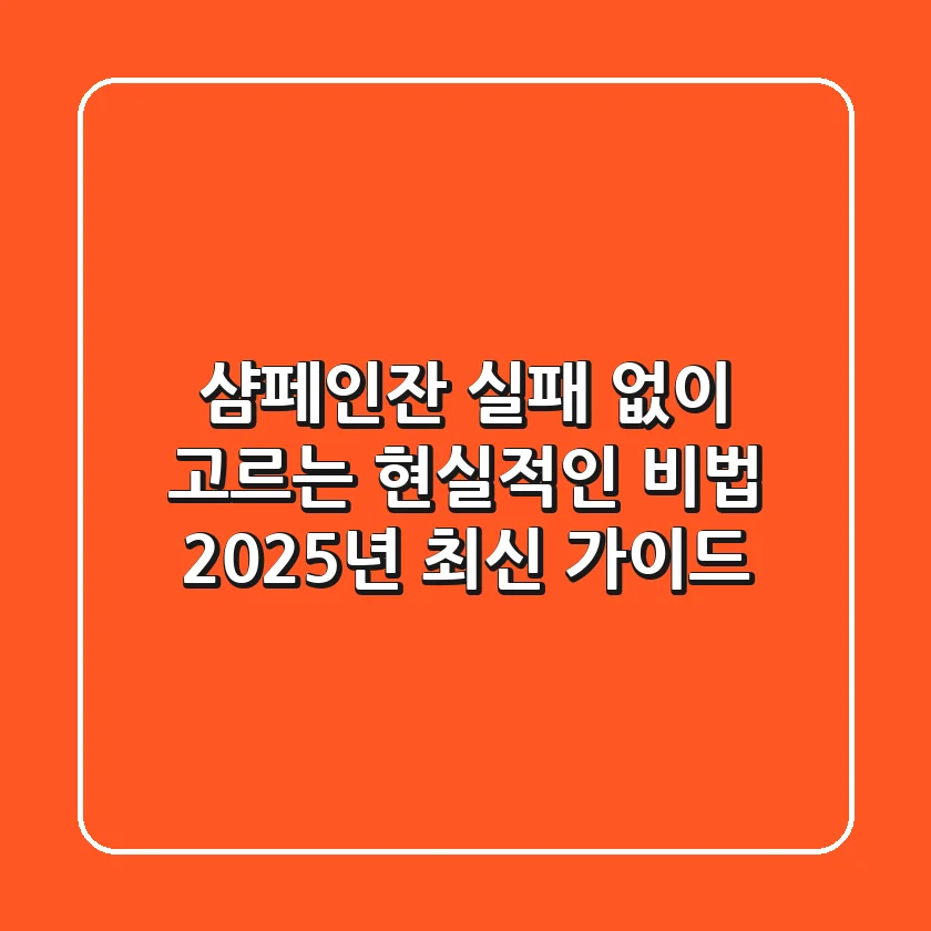 샴페인잔, 실패 없이 고르는 현실적인 비법 (2025년 최신 가이드)