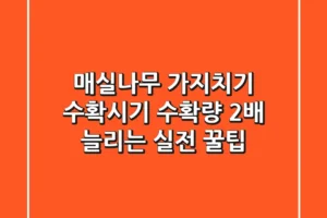 매실나무 가지치기 수확시기: 수확량 2배 늘리는 실전 꿀팁