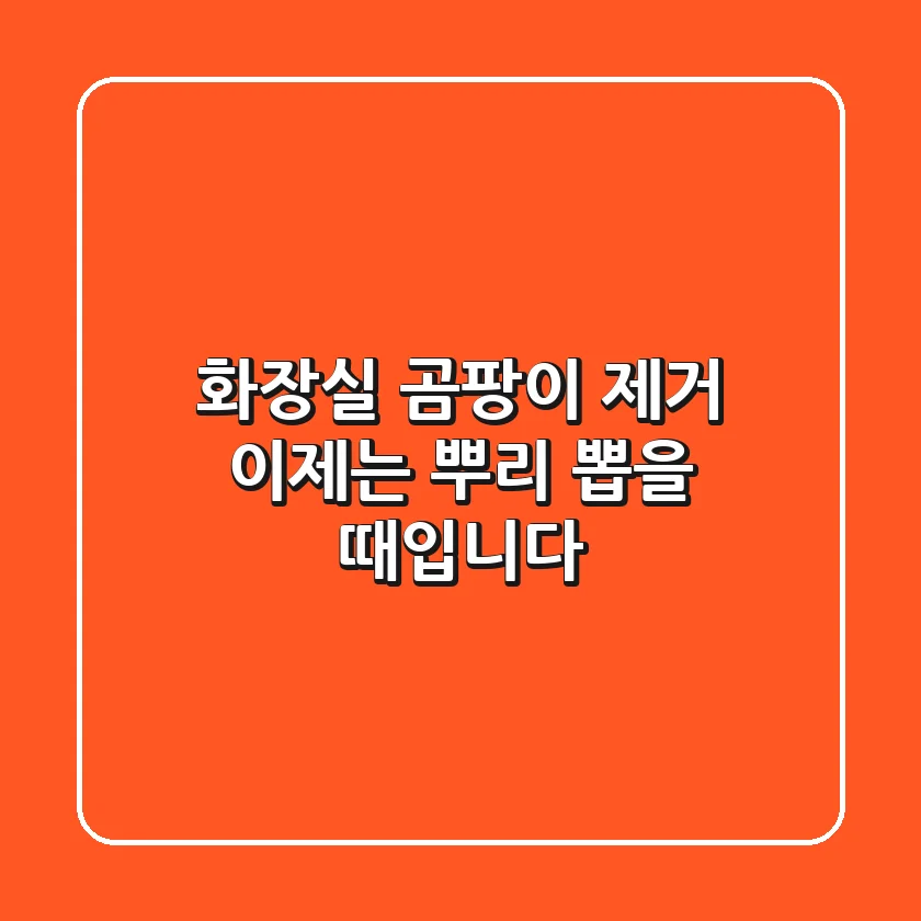 화장실 곰팡이 제거, 이제는 뿌리 뽑을 때입니다!