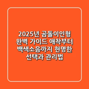 2025년 곰돌이인형 완벽 가이드: 애착부터 백색소음까지, 현명한 선택과 관리법