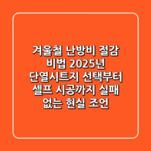 겨울철 난방비 절감 비법: 2025년 단열시트지 선택부터 셀프 시공까지, 실패 없는 현실 조언!