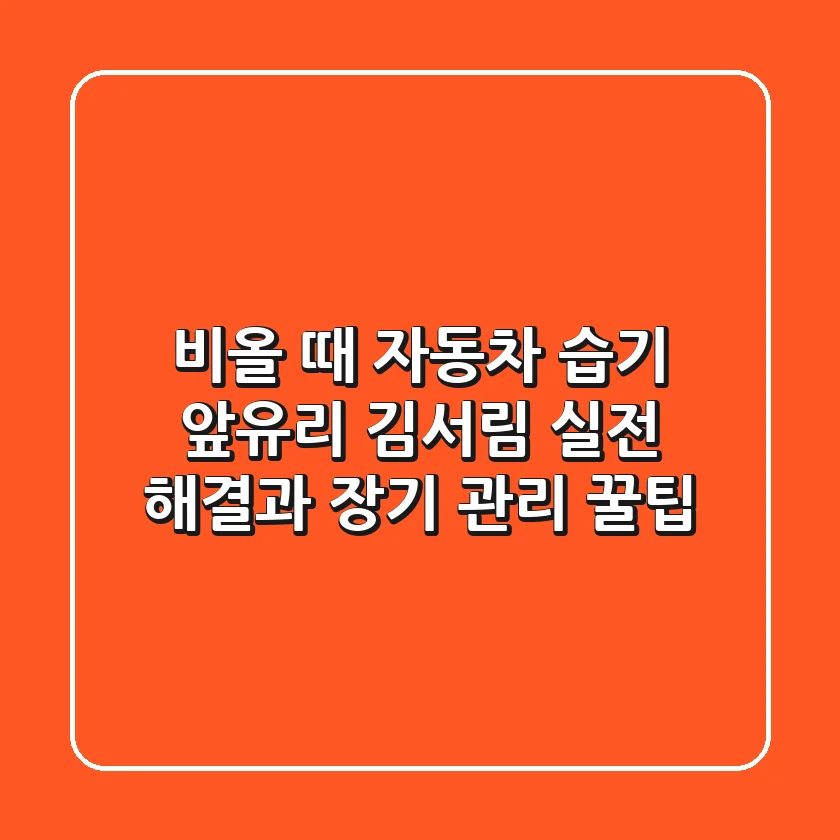 비올 때 자동차 습기, 앞유리 김서림? 실전 해결과 장기 관리 꿀팁