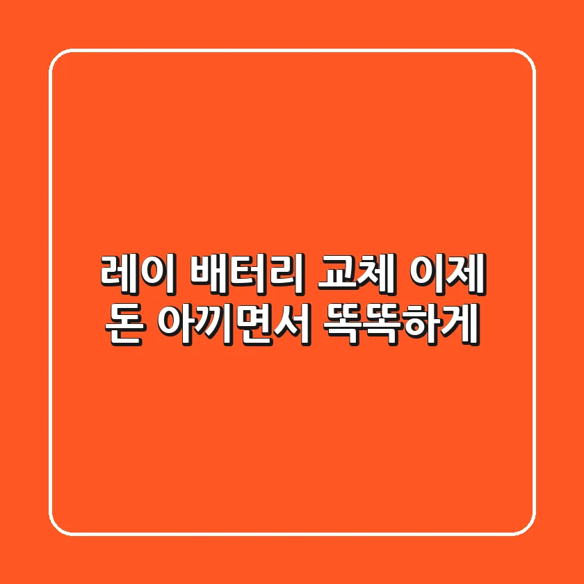 레이 배터리 교체, 이제 돈 아끼면서 똑똑하게!