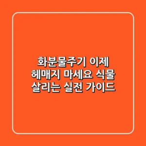 화분물주기, 이제 헤매지 마세요! 식물 살리는 실전 가이드