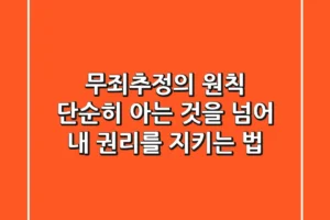 무죄추정의 원칙, 단순히 아는 것을 넘어 내 권리를 지키는 법