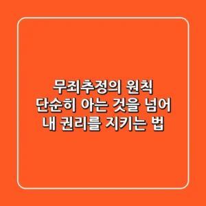 무죄추정의 원칙, 단순히 아는 것을 넘어 내 권리를 지키는 법