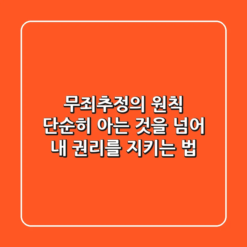 무죄추정의 원칙, 단순히 아는 것을 넘어 내 권리를 지키는 법