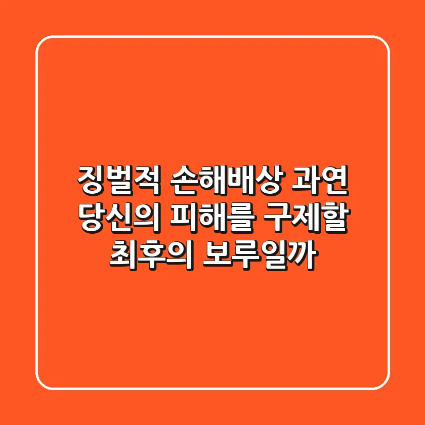 징벌적 손해배상, 과연 당신의 피해를 구제할 최후의 보루일까?