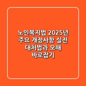 노인복지법 2025년 주요 개정사항: 실전 대처법과 오해 바로잡기