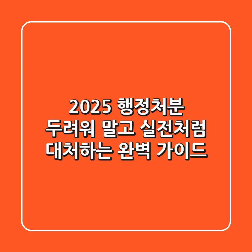 2025 행정처분, 두려워 말고 실전처럼 대처하는 완벽 가이드