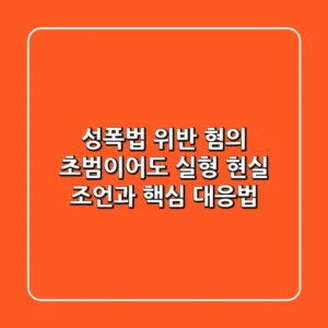 성폭법 위반 혐의, 초범이어도 실형? 현실 조언과 핵심 대응법