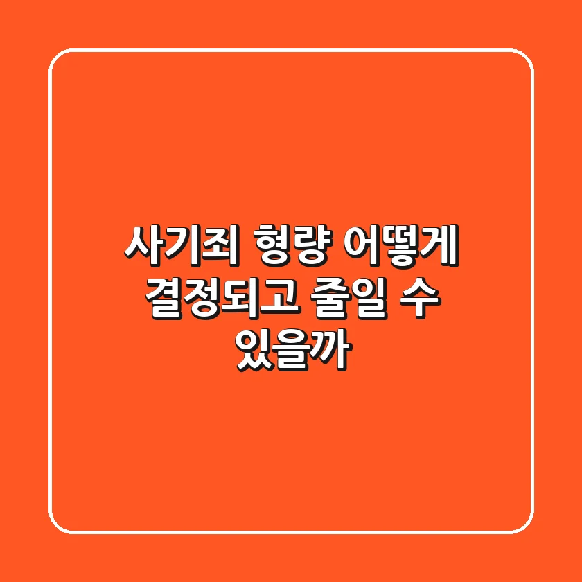 사기죄 형량, 어떻게 결정되고 줄일 수 있을까?