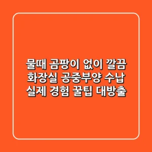물때 곰팡이 없이 깔끔! 화장실 공중부양 수납, 실제 경험 꿀팁 대방출