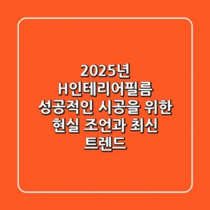 2025년 H인테리어필름: 성공적인 시공을 위한 현실 조언과 최신 트렌드