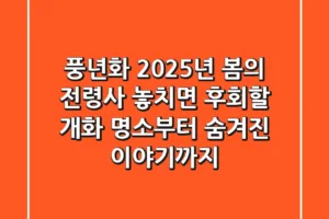풍년화, 2025년 봄의 전령사! 놓치면 후회할 개화 명소부터 숨겨진 이야기까지