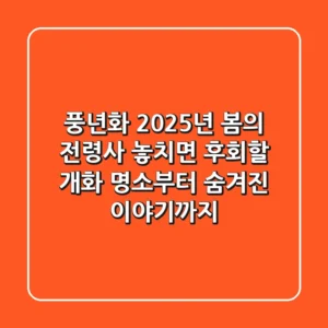 풍년화, 2025년 봄의 전령사! 놓치면 후회할 개화 명소부터 숨겨진 이야기까지