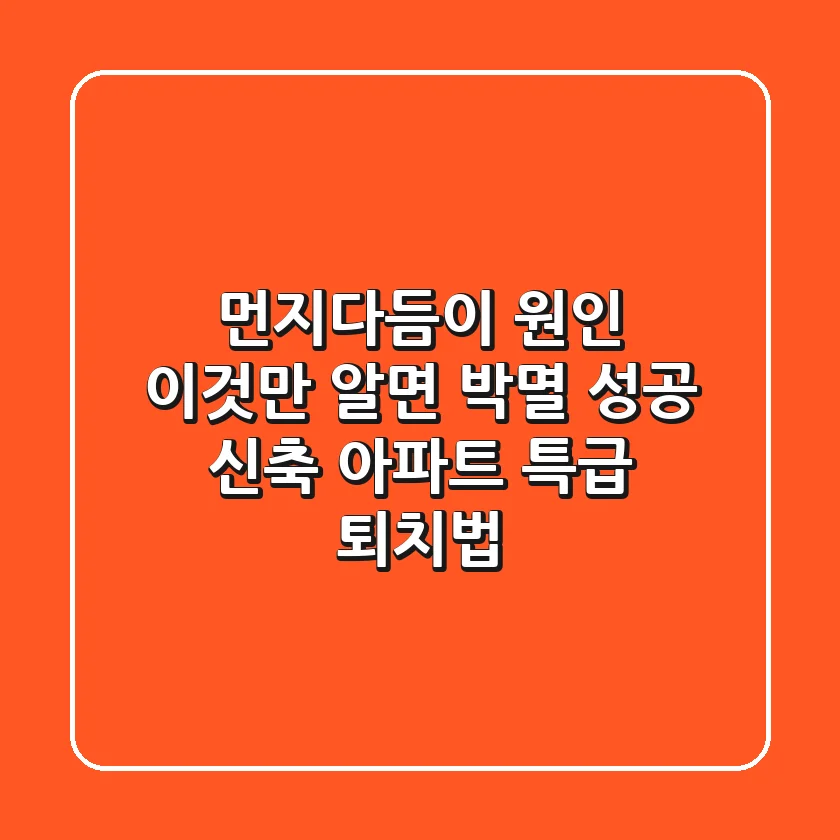 먼지다듬이 원인, 이것만 알면 박멸 성공! 신축 아파트 특급 퇴치법
